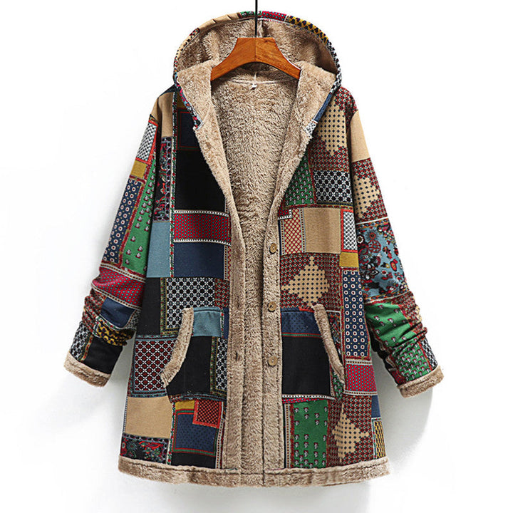 Vuldarniu | Gemütliche Patchwork-Kapuzenjacke mit Fleecefutter