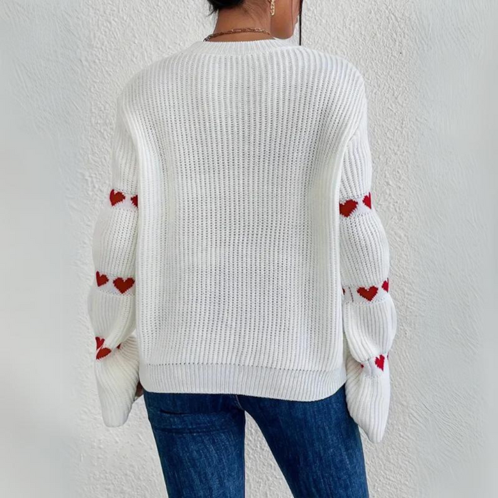 Mechthild™ | Gemütlicher Strickpullover mit Herzdetails an den Ärmeln