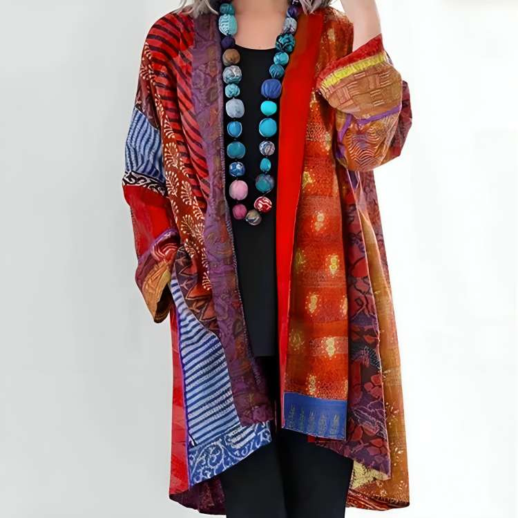 Holda | Elegante Patchwork-Strickjacke