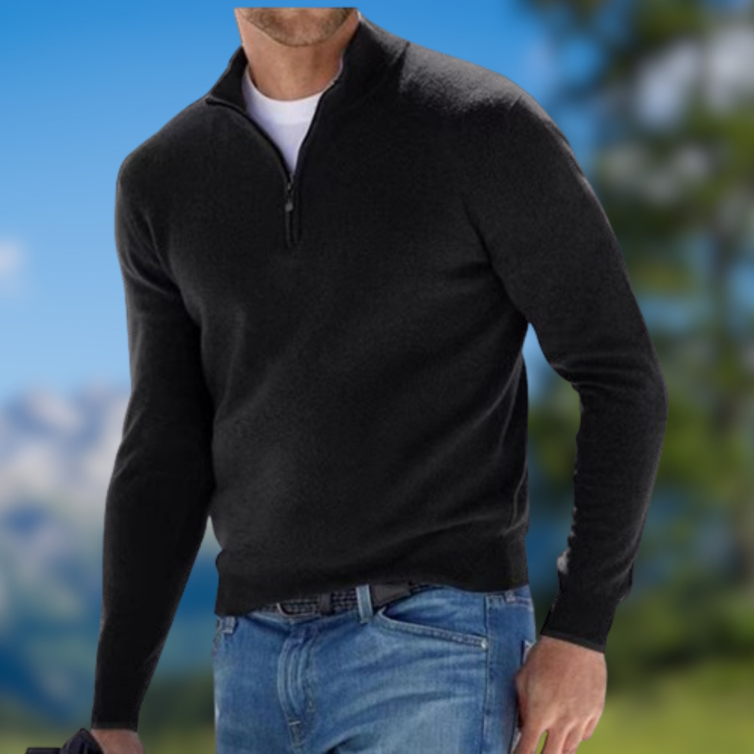 Alaric | Klassischer Pullover mit Viertelreißverschluss