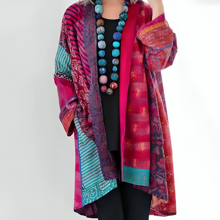 Holda | Elegante Patchwork-Strickjacke