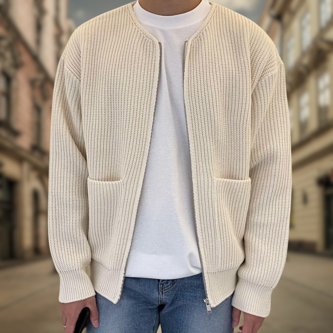 Henrik | Klassische Strickjacke mit Reißverschluss und Taschen