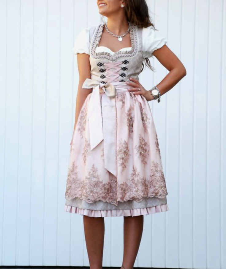 Salomi™ | Elegantes Dirndl mit zartem Mieder und Satin-Schürze