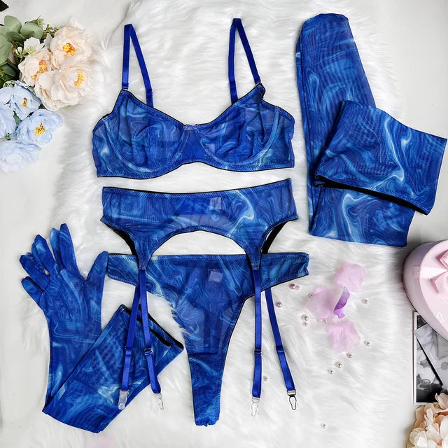 Silja™ | Künstlerisches Tie-Dye Mesh Dessous-Set