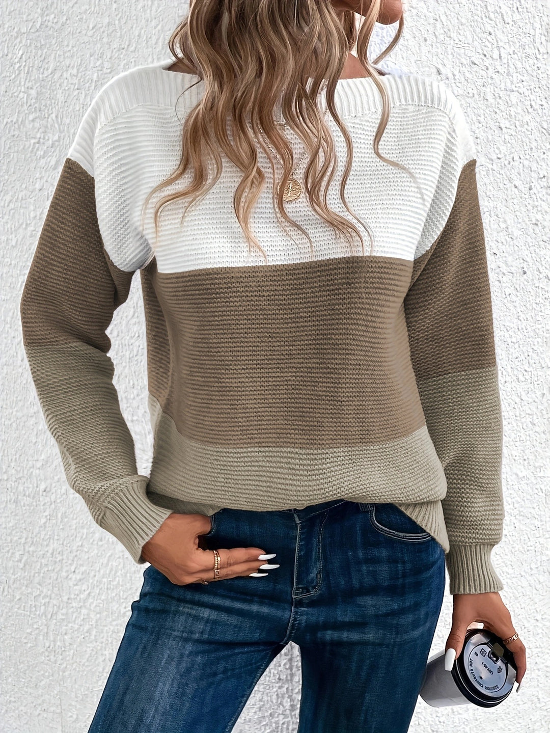 Meryem™ | Monochrome Blockstreifen Strickpullover