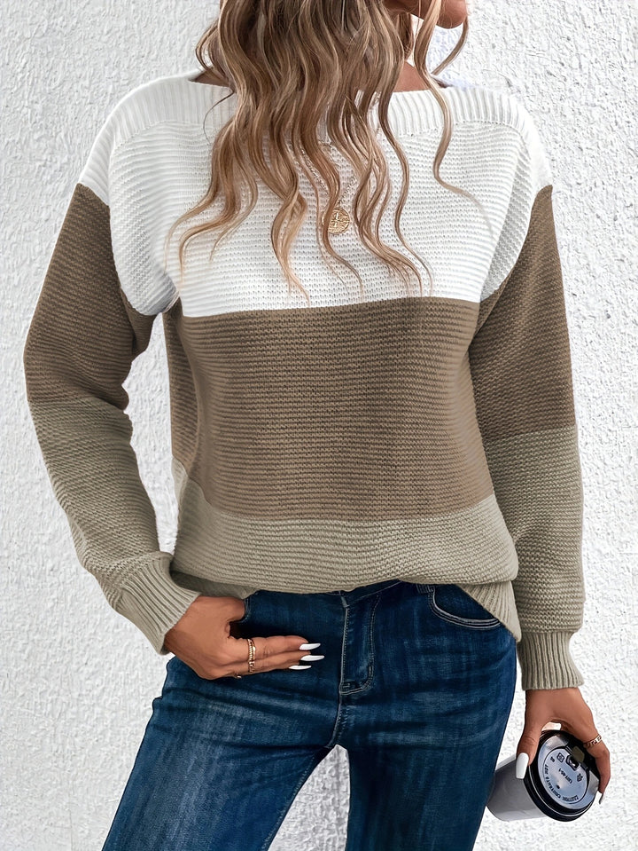 Meryem™ | Monochrome Blockstreifen Strickpullover