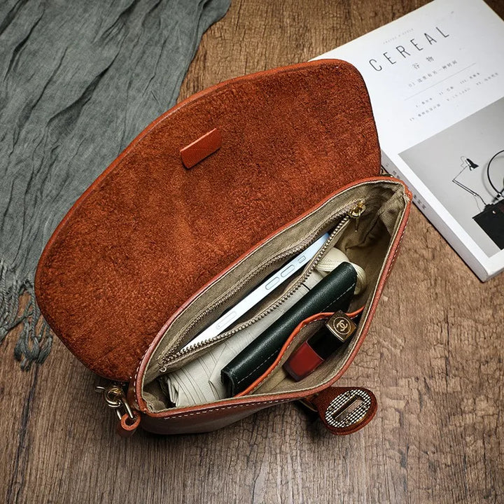 Jolanda™ | Elegante Satteltasche aus echtem Leder im Vintage-Stil