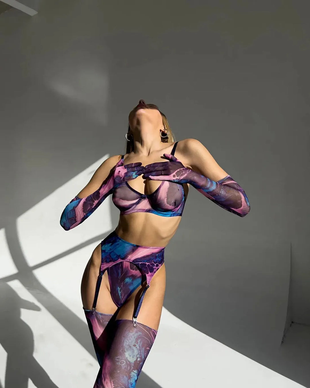 Silja™ | Künstlerisches Tie-Dye Mesh Dessous-Set