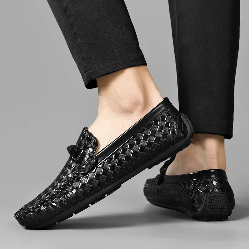 Luxe Loafers mit gewebter Schnalle