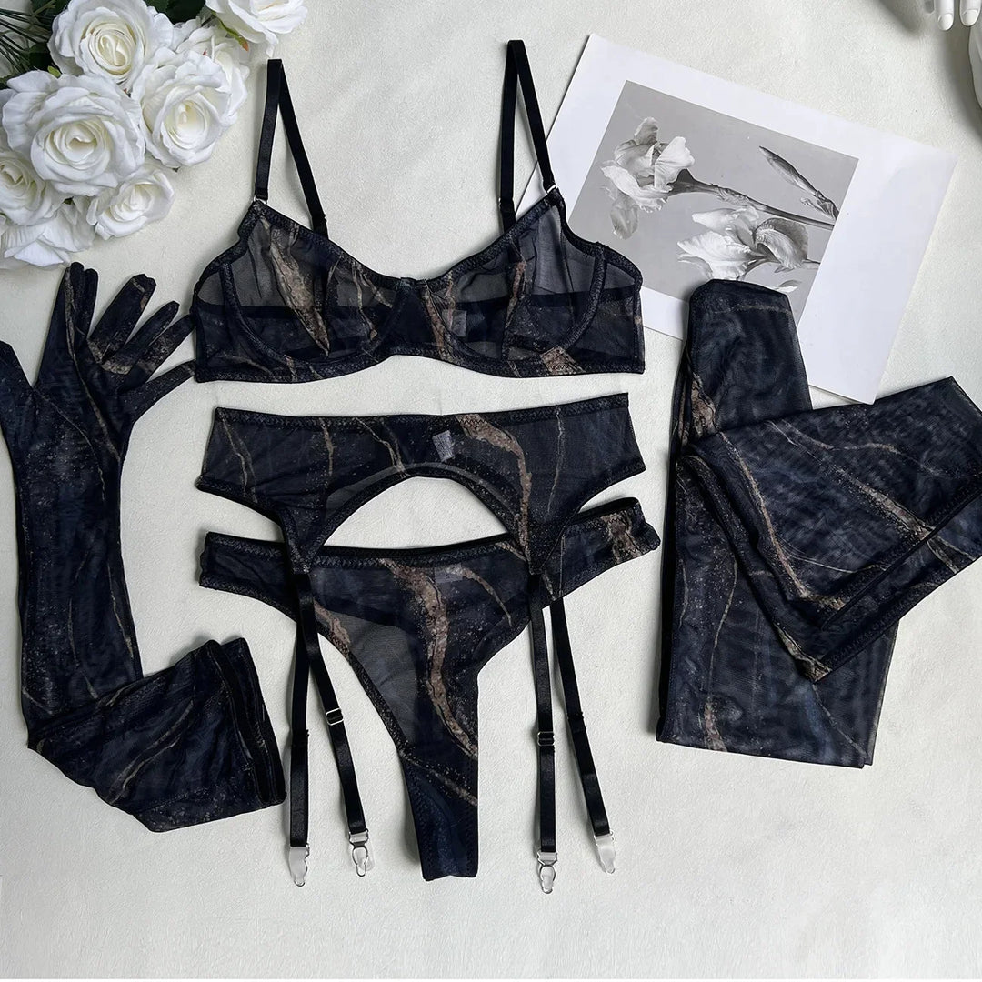 Silja™ | Künstlerisches Tie-Dye Mesh Dessous-Set