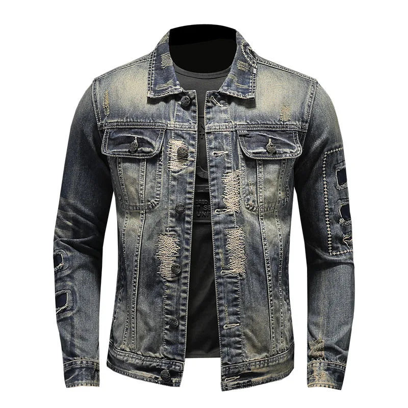 Urban Edge Zerrissene Jeansjacke