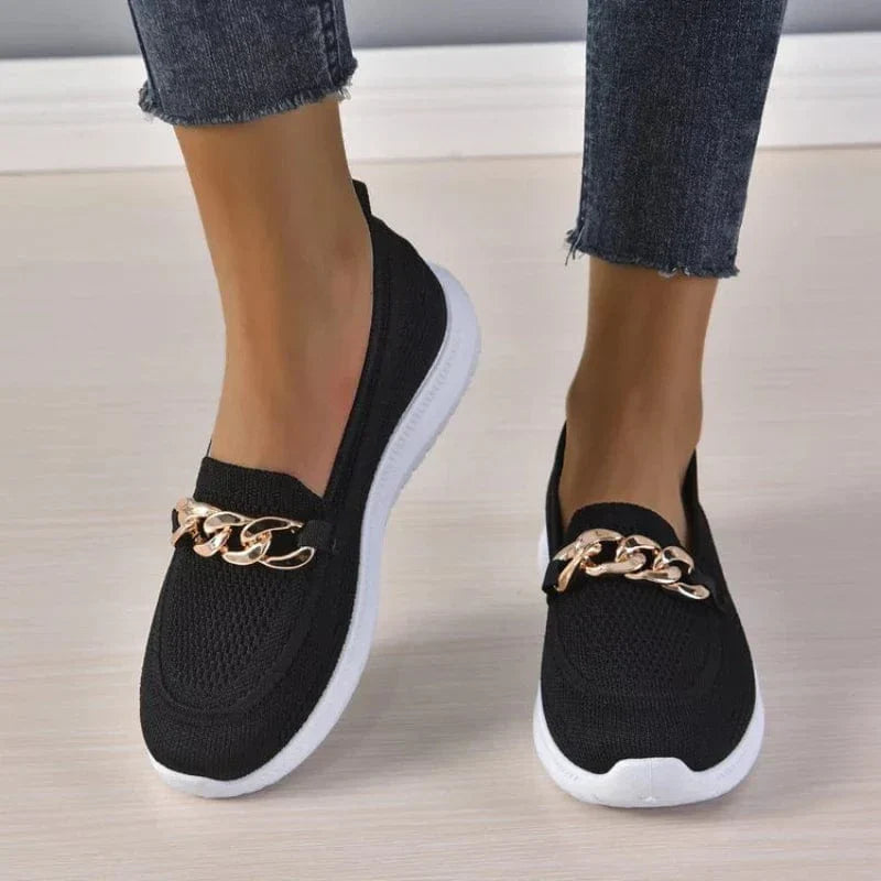 Arcadia™ | Luxe Knit Chain Slip Ons