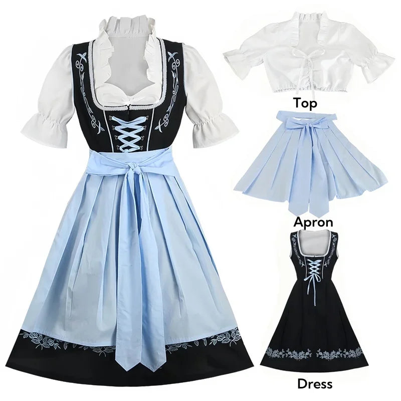 Sylke™ | Festliches Bayerisches Blaues Dirndl