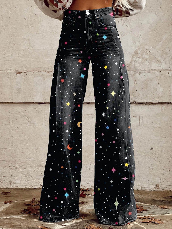 Galaxy-Vibes-Jeans mit himmlischem Muster