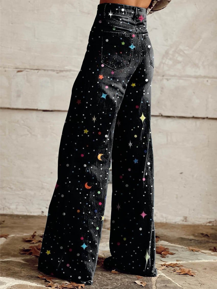 Galaxy-Vibes-Jeans mit himmlischem Muster