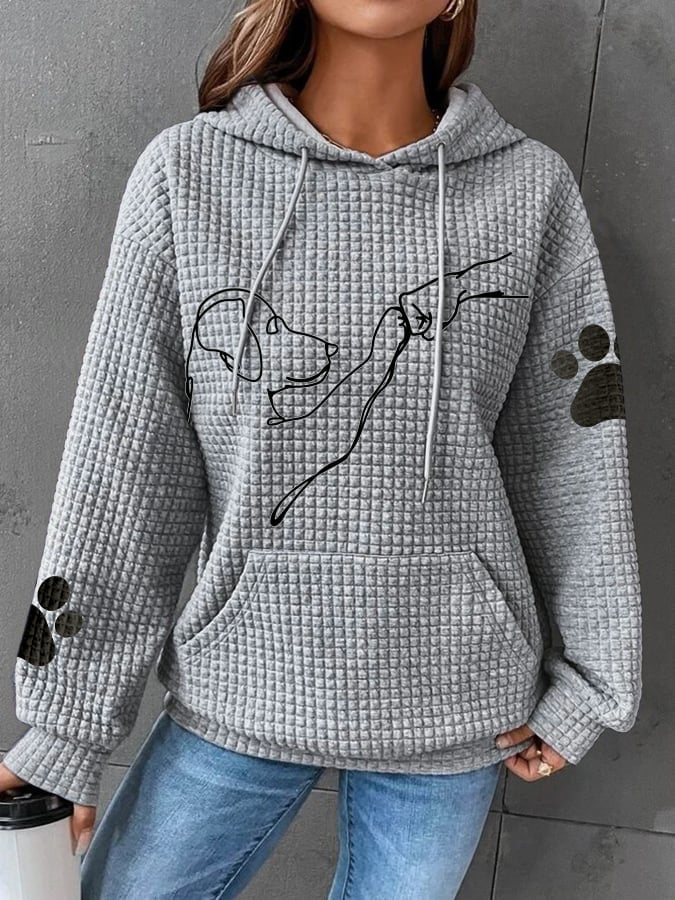 Salomi | Locker geschnittener Stepp-Hoodie mit Hundeliniengrafik