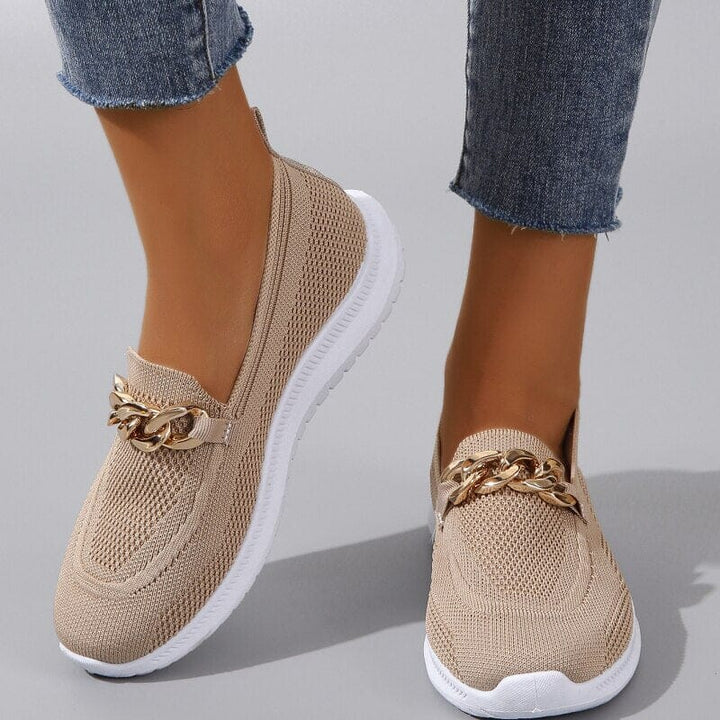 Arcadia™ | Luxe Knit Chain Slip Ons