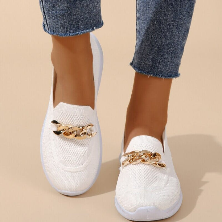 Arcadia™ | Luxe Knit Chain Slip Ons